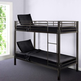 Gilbins 30" x 75" Cot Size 3-Piece Bed Sheet Set, Made of Ultra Soft Cotton, Perfect for Camp Bunk Beds/RVs/Guest Beds Black