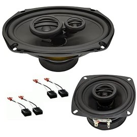 Harmony Audio HA-R69 Compatible with GMC Safari Mini Van 1991-1995 Car Stereo Rhythm Series 6x9 Replacement 450W Speakers, HA-R4 Series 4" 150W Speakers & Grills and 72-4569 GM Speaker Connectors