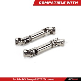 RCAWD Center Drive Shaft Set for 1/24 ECX Barrage & FTX Outback Mini & RGT Adventurer Crawler Upgrades Parts, Driveshafts Axle Hop Ups for #ECX202034#FTX8864 Silver