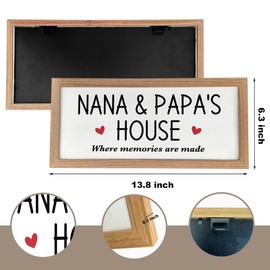 Mother's Day Gifts, Gifts for Grandma Birthday, Grandma Gifts, Dining Room Wall Decor, Farmhouse Wall Decor Rustic Kitchen Modern Framed Room Wood Hanging Plaque-Nana and Papa's House Decoration