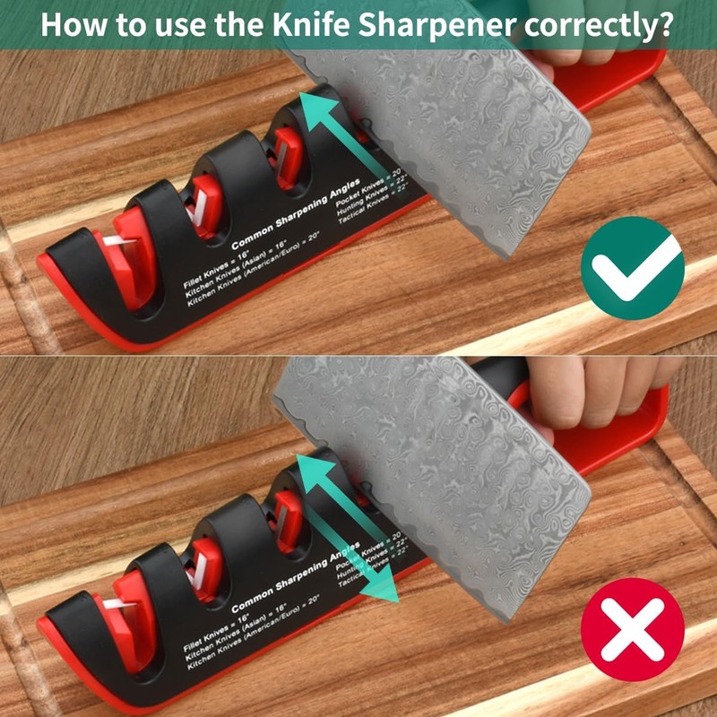 DPEDUAI 4-in-1 Manual Knife Sharpener – Best Kitchen Knife Sharpener
