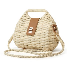 Casual Straw Beach Bags For Women Dumpling Bag Rattan Purses Summer Straw Crossbody Woven Handbag Purse Shoulder Bag Travel