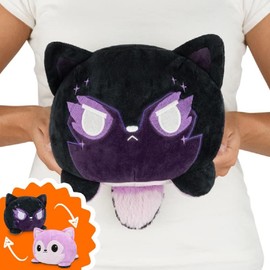 TeeTurtle - Original Reversible Big Wolf Plushie - Galactic + Light Purple - Huggable and Soft Sensory Fidget Toy Stuffed Animals That Show Your Mood