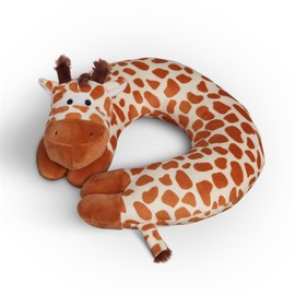 Pro Home Children's Neck Pillow (Giraffe) Animal Sleeping Pillow – Oeko-Tex – Travel Pillow Washable Headrest U-Shaped Neck Pillow for Car Train Aeroplane