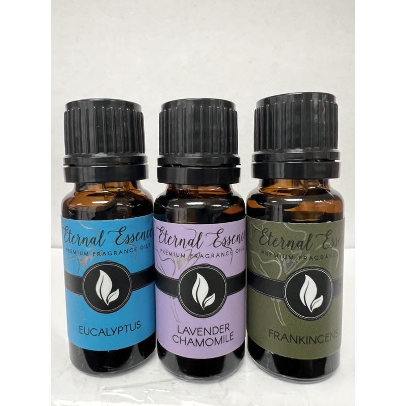 Trio (3) - Eucalyptus, Lavender Chamomile & Frankincense - Premium