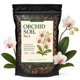 Orchid Soil - Premium Potting Mix for Phalaenopsis, Dendrobium & Cattleya | Fast-Draining, Moisture-Retentive, pH-Balanced for Healthy Root Growth | Organic & Peat-Free (2 QTS)