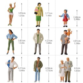 Evemodel 20pcs Model Trains O Scale Painted Figures 1:43 Scale Standing People P4309