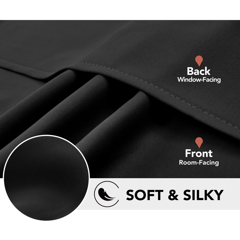 Deconovo Thermal Insulated Blackout Curtains Short, Grommet Room Darkening Curtain