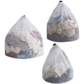Mesh Laundry Bags,3PCS Drawstring Washing Machine Bag,Coarse Mesh Laundry Bag,for Sweater Dress Garment Blouse Dirty Clothes College Dorm Travel Organizer