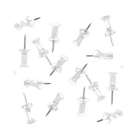 DEEINN Clear Plastic Head Push Pins, 200 Count, Steel Point Tacks