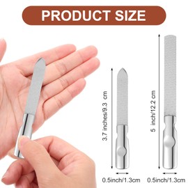 YUXIANLB 2 Pcs Stainless Steel Nail Files Kit with Leather Case Professional Nail Polisher for Home Salon Metal File Buffer for Manicure Pedicure Essential Tools for Fingernail and Toenail Grooming
