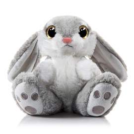 Nleio Stuffed Animals, 8.5 Inches Bunny Stuffed Animals with Floppy Ears, Super Soft Bunny Plush Toy, Cute Stuffed Animal Companion Gift for Age 1 to 14 Years Old Baby Girls Boys (Pink + Gray)