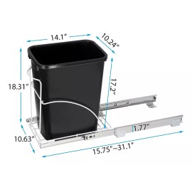 ghgfh Rieles Cocina Contenedor Bote Basura Extraíble Gabinete