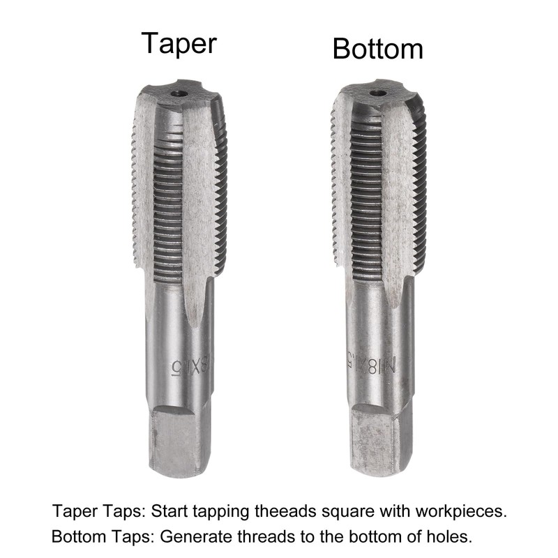 sourcing map Metric Hand Tap M18 Thread 1.5 Pitch 4