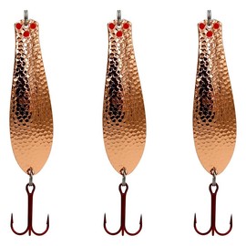 Doctor Spoons Fishing Lures Series - Made in USA - Saltwater & Freshwater - Eagle Claw Hook - Walleye, Bass, Northern, Pike, Salmon, Trout, Striper - Casting, Jigging, Trolling, 3 Pack