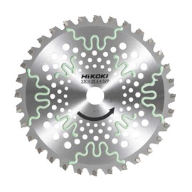 HiKOKI 0068-4571 Chip Saw for Engine Grass Mowing, Super Daka, Diameter 9.1 inches (230 mm), Hole Diameter 1.0 inches (25.4 mm), 32 Blades, Laser Slit, Soft Special Resin Specifications