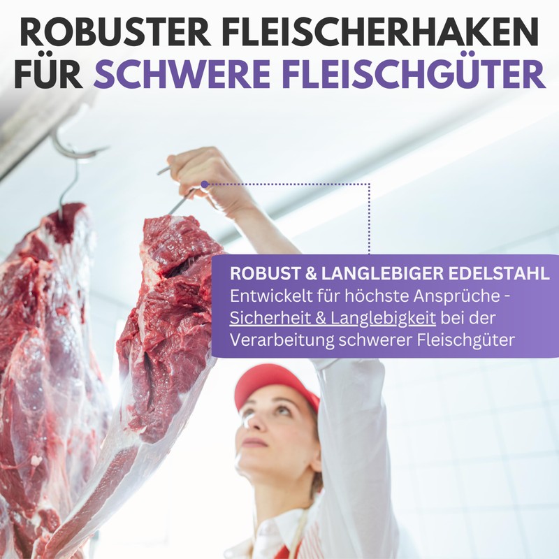 Filzada 6 x XXL Butcher Hooks Stainless Steel – 65