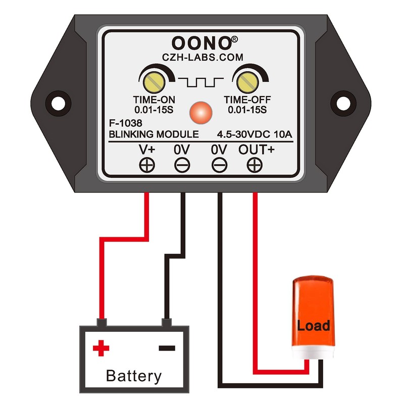 DC 4.5-30V 10Amp Blinking Flasher Module, Normally Open
