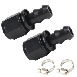 BOLUOYI Swivel Hose End Fitting for Braided Fuel Line Aluminum Black Rubber Push Lock Swivel Hose End Fitting ((AN4, Black, 0°)