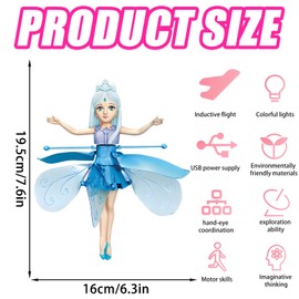 ZeiLaBang Kakadi Flying Fairy, Sky Dancers Flying Princess, Flying Doll, Flying Doll Fairy, Floating Fairy, Suitable for Girls Aged 3-5 Years, Toy Gift for Children's Day