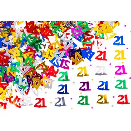 14g Multicolour 21st Birthday Confetti Foil Metallic Glitz Table Scatter Sprinkles Age Bday Party Decorations
