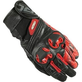 XRC Run 1/2 Men's Leather Motorcycle Gloves Black/Red XXL