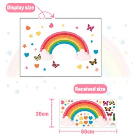 DHWEKU Wall Sticker Rainbow Wall Sticker Clouds Butterflies Girls Wall Sticker Wall Decoration for Girls Room Nursery Baby Room