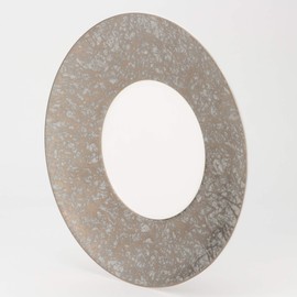 Narumi 51356-5665 Platinum, Japanese Paper Platinum, 9.4 inches (24 cm), Silver, Stylish, Elegant, Flat Plate, Wide Rim, Made in Japan
