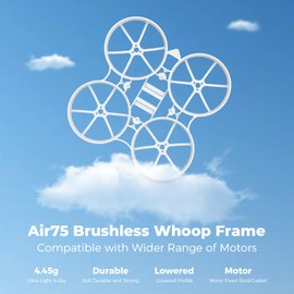 BETAFPV 2pcs Air75 Brushless Whoop Frame Kit, Ultra Light, Lowered Profile, for DIY Ultra Light 75 mm 1S Racing Whoop Drone, with Motor Fixed Slot & Gasket for 07XX 08XX 1102 Motors 40 mm Propellers