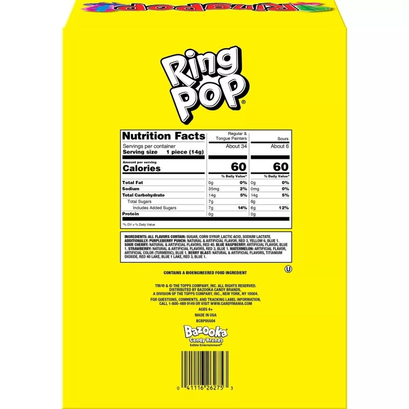 Topps Ring Pops, Variety, 40-count