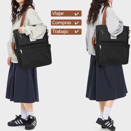 Bolsas tote de lona para mujer, Bolsas de tote, Bolsas para mano con cierre, Totes bag, Negro