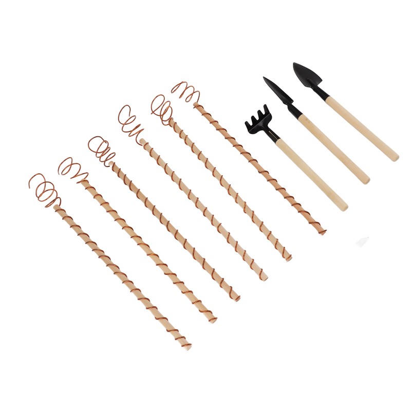 6PCS Electroculture Plant Stakes 10 Inch Natural Wood Stake Wrapped