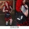 Scarleton Casual Backpack Purse for Women, Punk Skull Backpack, Faux
