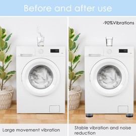 Nutabevr Pack of 4 Washing Machine Foot Pads, Universal Anti-Vibration Mat, Washing Machine Feet, Vibration Damper, Vibration Damper for Washing Machine, Dryer, Fridge, Table, Chairs, 3.7 cm