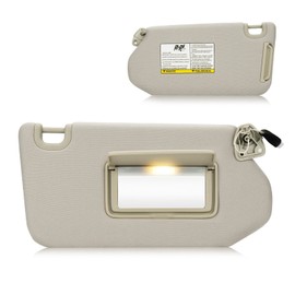 Right Passenger Side Sun Visor Beige with Light for 2013-2018 Nissan Pathfinder 2014-2017 Infiniti QX60 JX35 Beige Sunvisor Replacement 96400-9PB0A