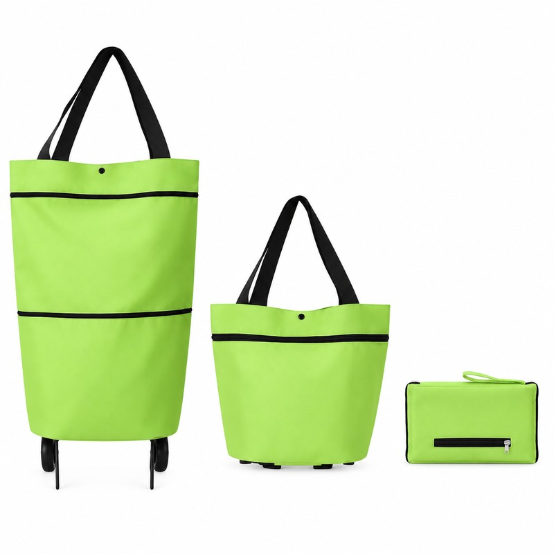 Foldable Shopping Cart Bag for Grocery Runs – 2-in-1 Rolling