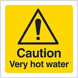 Warning Temperature- Caution Very Hot Water - 100 X 100mm