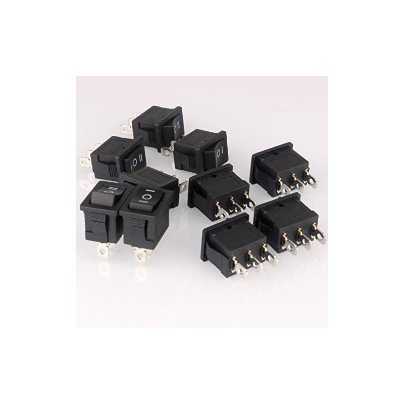 Gebildet 20Pcs 250V-110V-36V-24V-12V/6A SPDT 3 Pins 3 Position ON/Off/ON Black