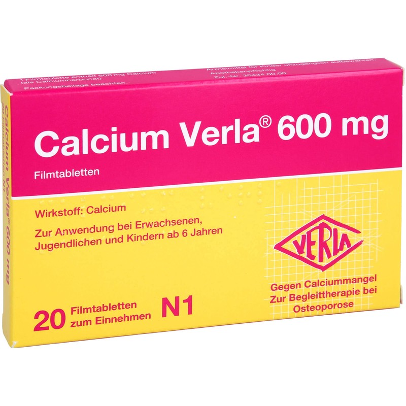 Calcium Verla 600 mg Film-Coated Tablets Pack of 20