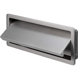 Gedotec Raso Recessed Handle for Kitchen Furniture Doors, Sliding Door Handle with Flap for Kitchen - Nickel-Plated Metal Flush Pull for Cupboards and Drawers - 1 Piece - Designer Furniture Handle, Square, with Screws