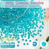 qiipii 2700PCS 4mm Transparent Teal Blue AB Resin Rhinestones Clear