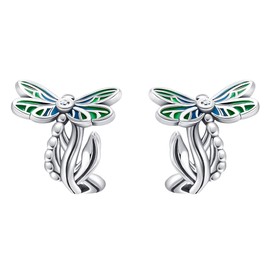 VENACOLY Dragonfly Ear Cuffs Earrings 925 Sterling Silver Animal Cartilage Earrings Dragonfly Jewellery Gifts for Women and Girls, Sterling Silver, Cubic Zirconia