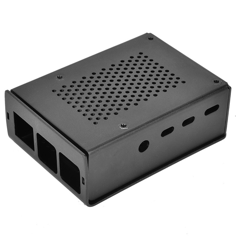 For Raspberry Pi 4 Model B Black Aluminum Case Box