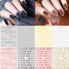 LANODO 8 Pieces Nail Stickers Alphabet 3D English Alphabet Pretty