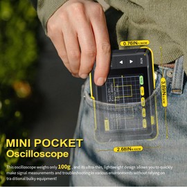 Mini Handheld Oscilloscope 200 kHz, 2.5 MS/s Scanning, Kethvoz Portable Digital USB Oscilloscope with 2.8 Inch Display, Firmware Upgrade, Auto/Normal/Single Trigger Functions for DIY, Car, Beginners