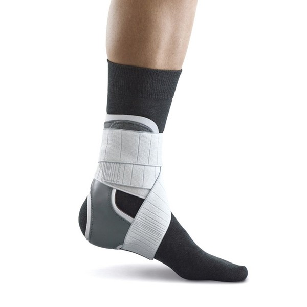 Push-Braces med Aequi Flex Knöchelbandage für Stützung, rechts, grau/weiß, Größe