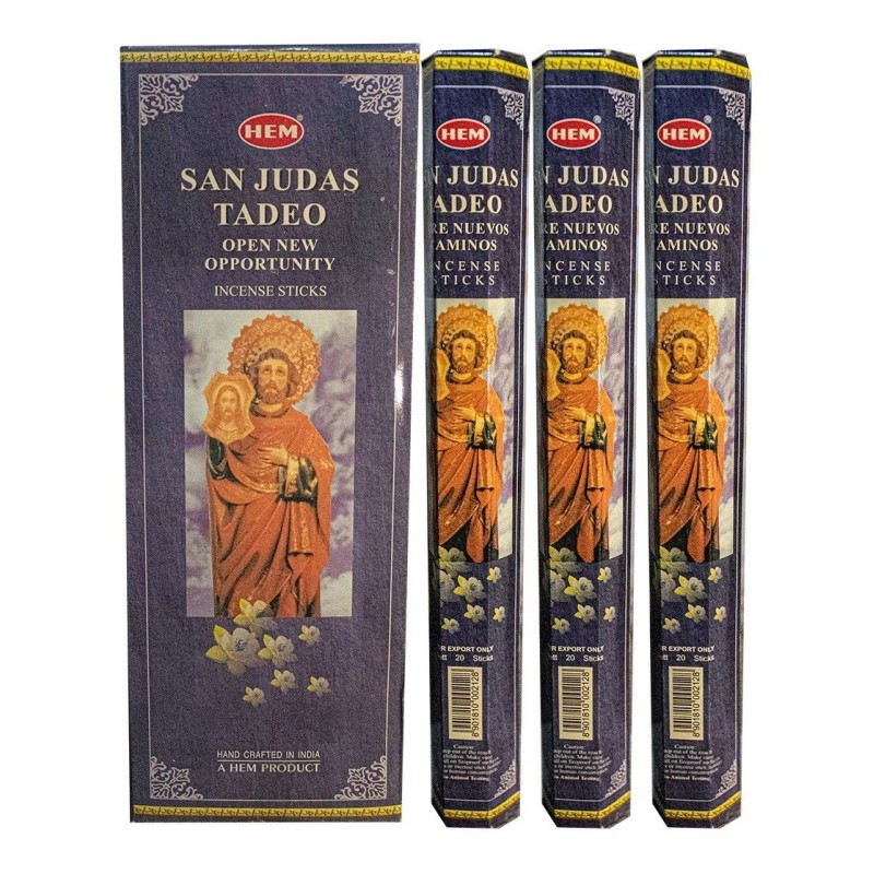 HEM Incienso Hexagonal San Judas C/6 Tubos C/20 Varitas C/u