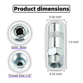 4-Pack M-ilwaukee Grease Gun Coupler Tips 49-16-2649 Replacement Coupler for M18 & M12 Cordless Grease Guns – Fits Milwaukee 2448-20, 2449-20, 2450-20 Heavy-Duty Zerk Coupler Tips for Easy Lubrication