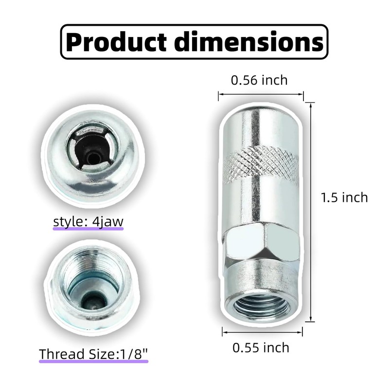 4-Pack M-ilwaukee Grease Gun Coupler Tips 49-16-2649 Replacement Coupler for
