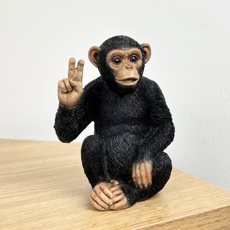 Alfie Francis 12cm Tall Small Peace Hand Sign Gesture Monkey